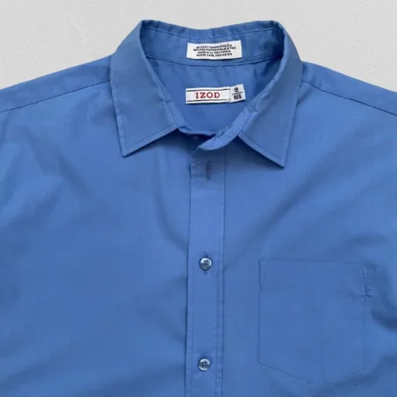 Blue Izod button down dress shirt size 18 regular - Picture 4 of 8